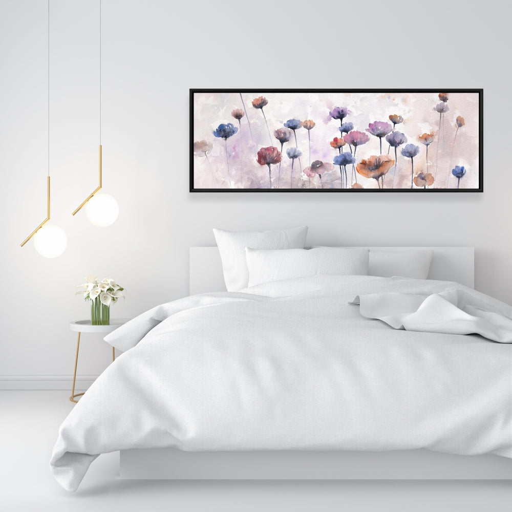 Toile botanique pour chambre à coucher | Cadre avec petites fleurs sauvages