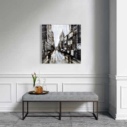 Busy Gray Street Industrial Canvas | Bedroom Home Decor Art