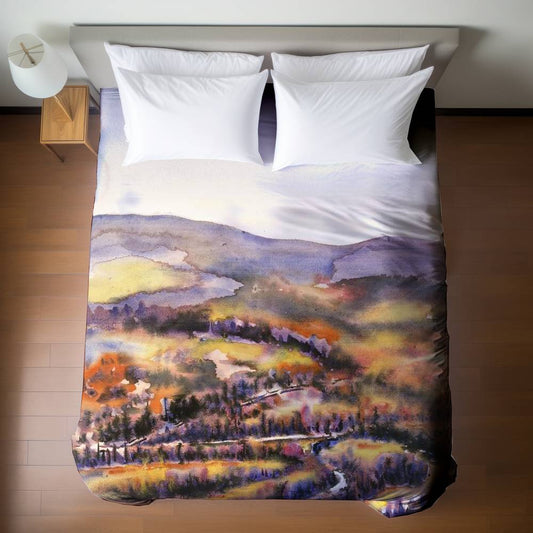 Beautiful Hills Trees Duvet Cover | Bedroom Landscape Decor