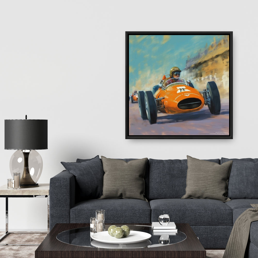 Toile « Dépassement » | Loisirs contemporains, décoration encadrée bleue