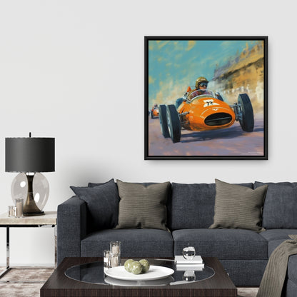 Toile « Dépassement » | Loisirs contemporains, décoration encadrée bleue