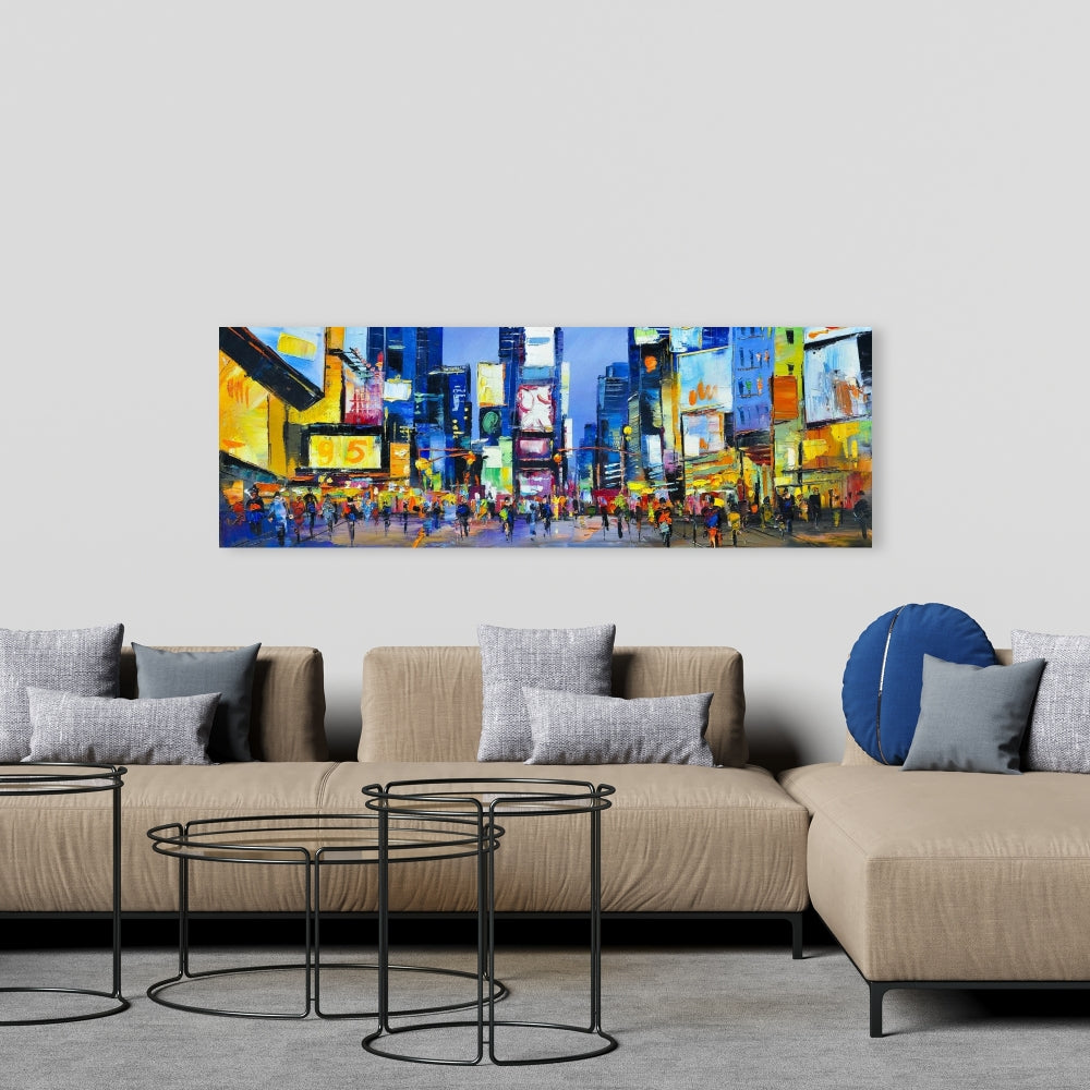 Retro Cityscape Times Square Canvas | Home Decor Wall Art