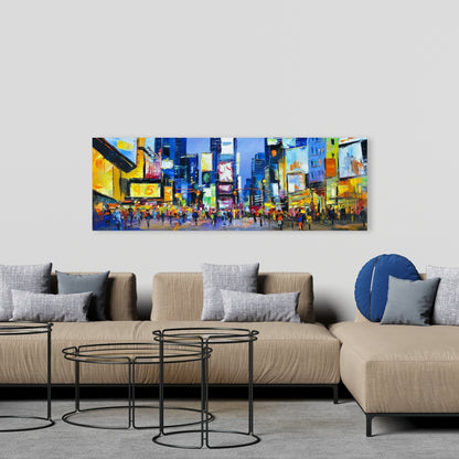 Retro Cityscape Times Square Canvas | Home Decor Wall Art