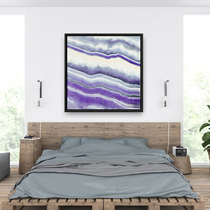 Toile encadrée Géode violette | Décoration de salon abstraite