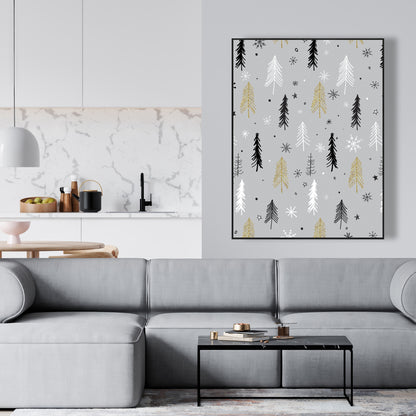 Toile encadrée motif sapin de Noël | Décoration d'intérieur