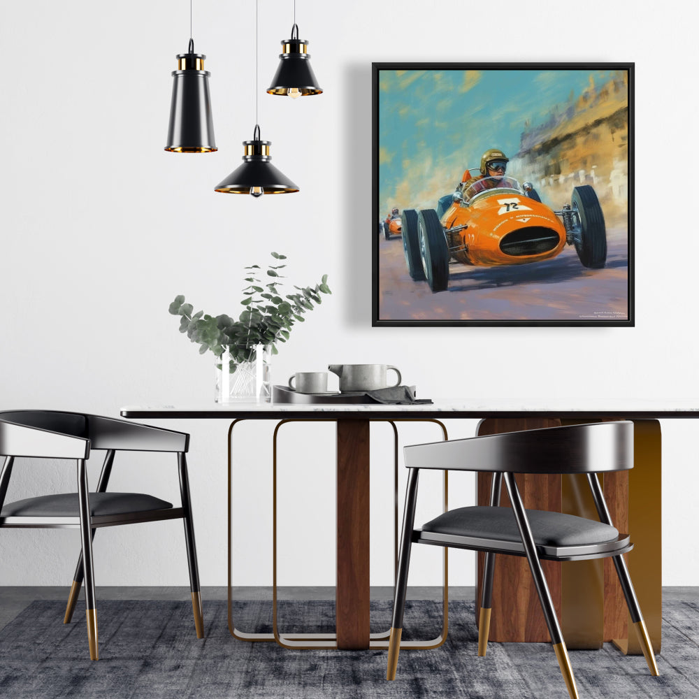 Toile « Dépassement » | Loisirs contemporains, décoration encadrée bleue