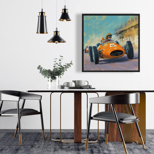 Toile « Dépassement » | Loisirs contemporains, décoration encadrée bleue