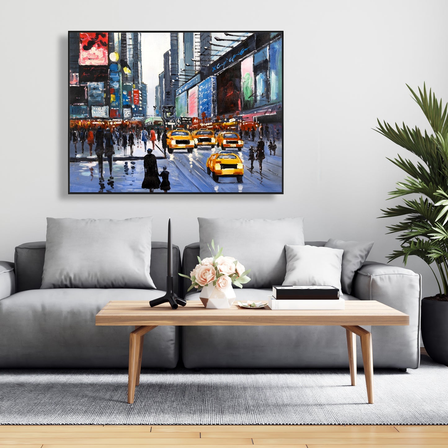 Peak Hour Blue Building Cities Framed Canvas | Home Decor