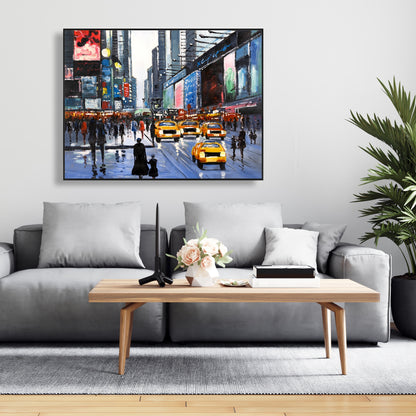 Peak Hour Blue Building Cities Framed Canvas | Home Decor