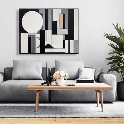 Toile encadrée minimaliste et abstraite - Décoration d'intérieur moderne