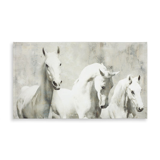 Three White Horses Tablecloth | Western Bedroom Decor