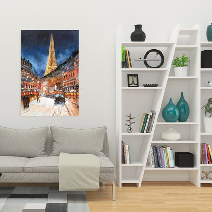 Illuminated Paris Canvas - Building Bedroom Street Decor