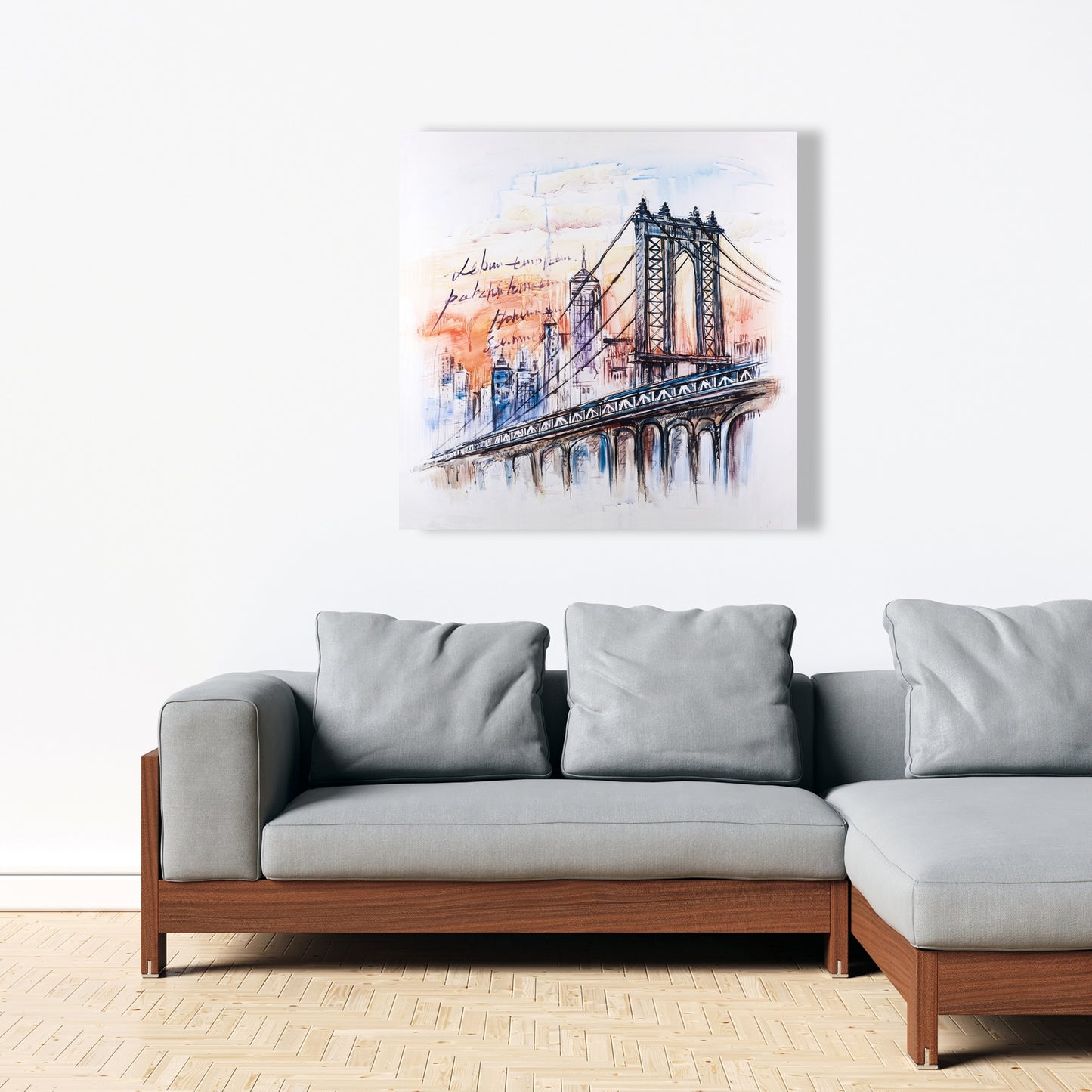 Bridge Sketch Canvas - Illustrative Bedroom Art for Home Decor