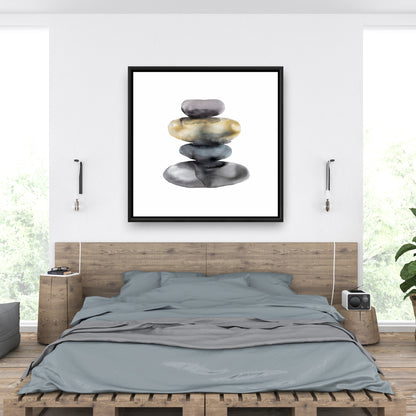 Hot Stones Framed Canvas - Still Life Bedroom Decor Art