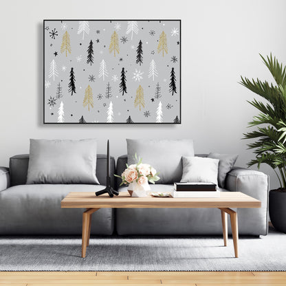 Toile encadrée motif sapin de Noël | Décoration d'intérieur