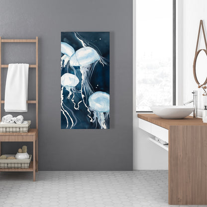 Medusa Marine Blue Canvas | Aquatic Home Decor Wall Art