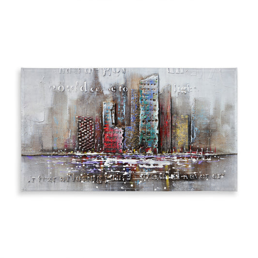 Cityscape Typography Tablecloth - Gray Indoor/Outdoor Decor