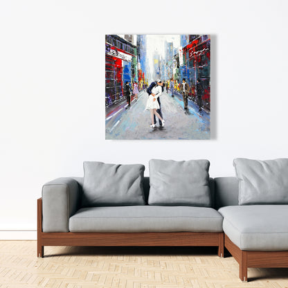 Kiss of Times Square Canvas - Cities Building Bedroom Decor