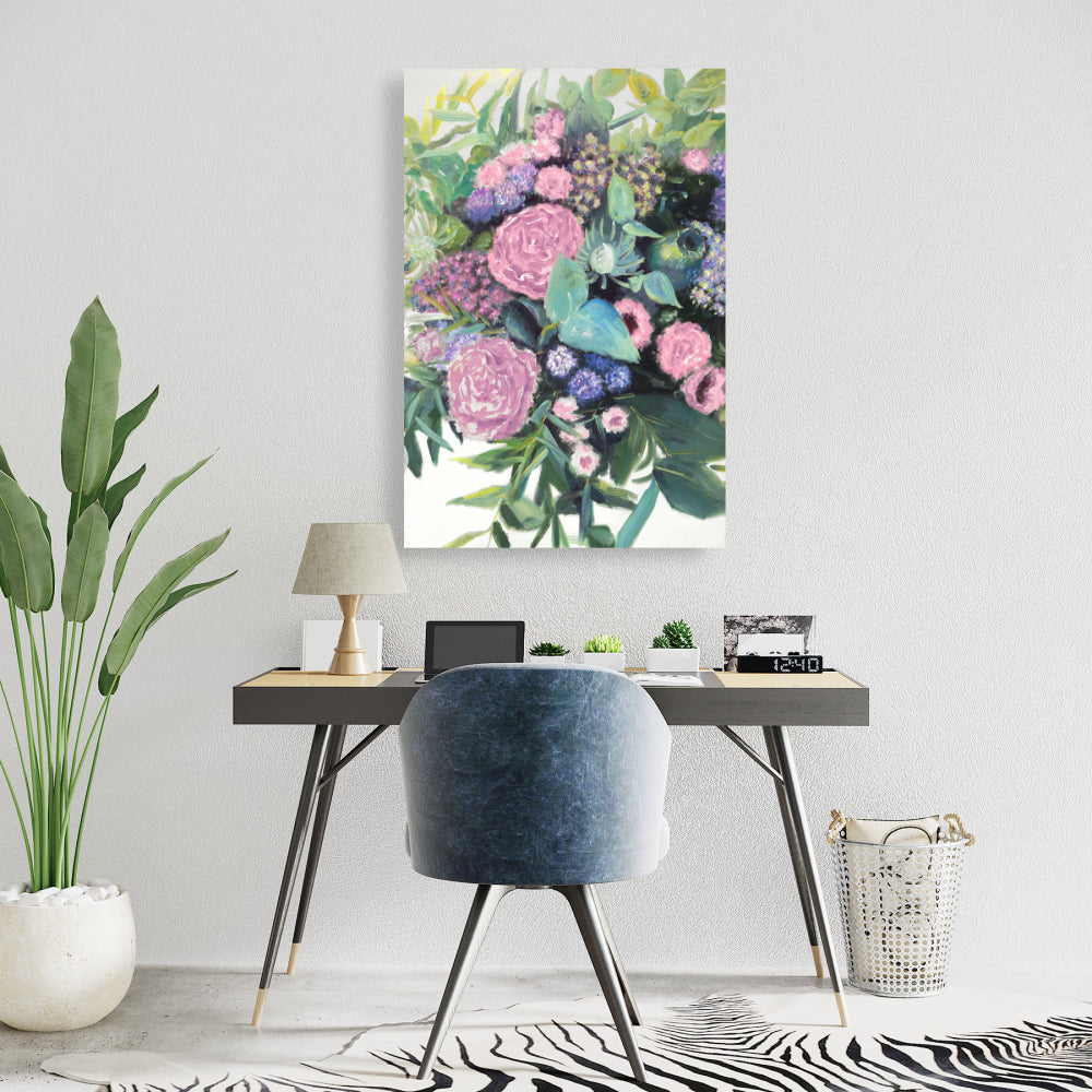 Melody of Fuchsia Flowers | Botanical Canvas | Home Decor