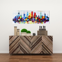 Canvas 16 x 48 - Abstract and colorful city