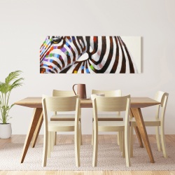 Canvas 16 x 48 - Colorful zebra