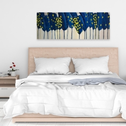 Canvas 16 x 48 - Abstract blue flowers