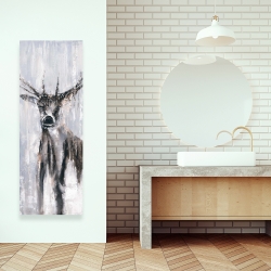 Canvas 16 x 48 - Winter abstract deer