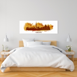 Canvas 16 x 48 - Paint splash silhouette of toronto