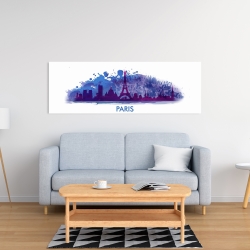 Canvas 16 x 48 - Paint splash silhouette of paris