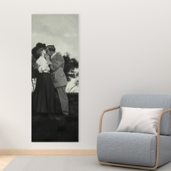 Canvas 16 x 48 - Vintage couple kissing