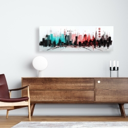 Canvas 16 x 48 - Cityscape with rose gold colors