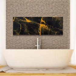 Canvas 16 x 48 - Black and gold marble texture
