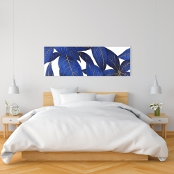 Canvas 16 x 48 - Abstract modern blue leaves