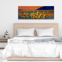 Canvas 16 x 48 - Field of sunflowers