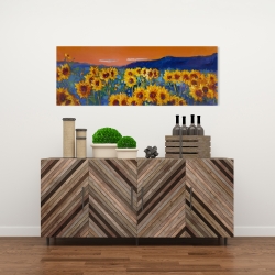 Canvas 16 x 48 - Sunflowers by dawn