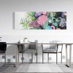 Canvas 20 x 60 - Melody of fuchsia flowers