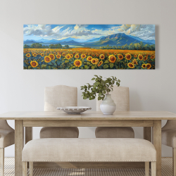 Canvas 20 x 60 - Sunflower field