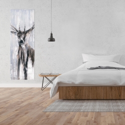 Canvas 20 x 60 - Winter abstract deer