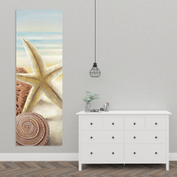 Canvas 20 x 60 - Starfish and seashells at the beach