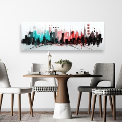 Canvas 20 x 60 - Cityscape with rose gold colors