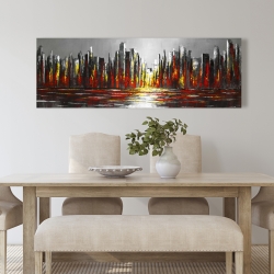 Canvas 20 x 60 - Abstract red skyline