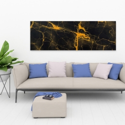 Canvas 20 x 60 - Black and gold marble texture