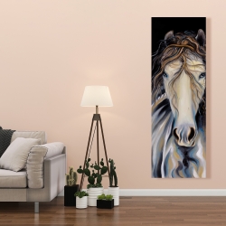 Canvas 20 x 60 - Abstract horse with curly mane