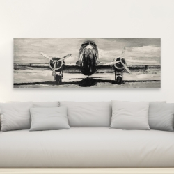 Canvas 20 x 60 - Sepia airplane