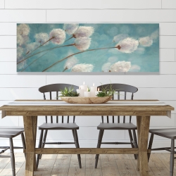 Canvas 20 x 60 - Cotton grass plants in the wind