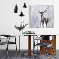 Canvas 24 x 24 - Winter abstract deer