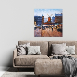 Canvas 24 x 24 - Street scene to moulin rouge