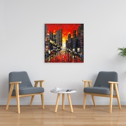 Canvas 24 x 24 - Abstract sunset on the city