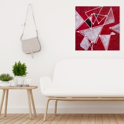 Canvas 24 x 24 - White triangles on red background