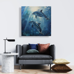 Canvas 24 x 24 - Two dolphins